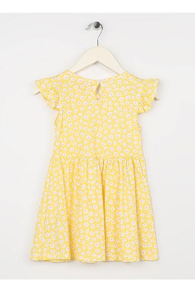 Koton Patterned Yellow Baby Standard Dress 3smg80016ak