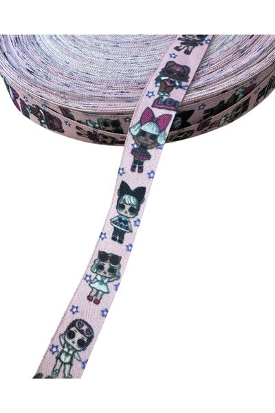 e tuhafiye Panglică cu model roz praf de 5 metri (1,5 cm)