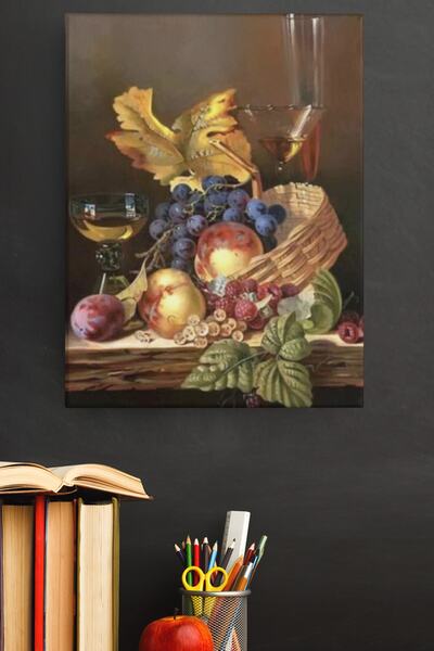 WebStyle Sayılarla Boyama Seti Kasnaklı Meyveler Ve Şarap 40 X 50 Cm