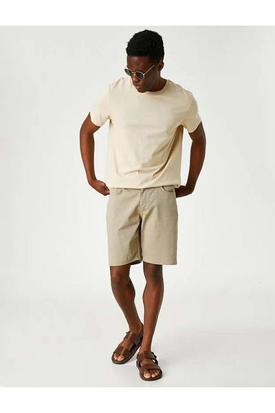 Koton Men's Clothing Shorts 2sam40108hw Camel Hair