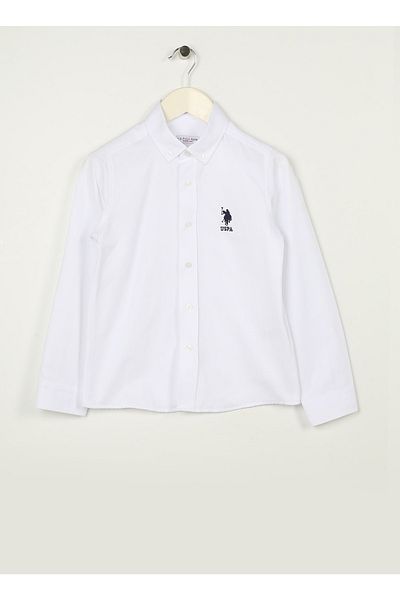 U.S. Polo Assn. Cămașă albă pentru băiat Goxkıds023y