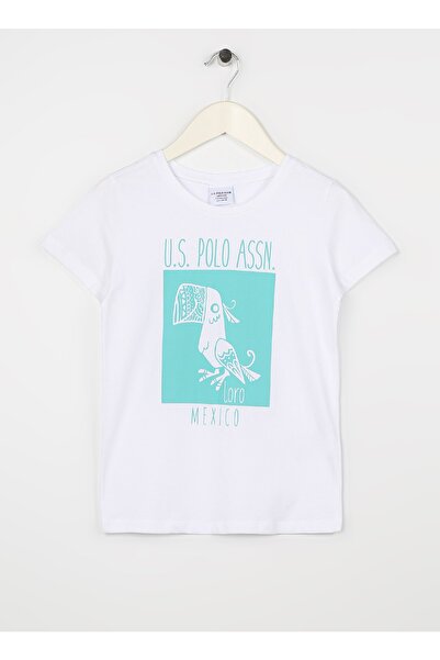 U.S. Polo Assn. Τυπωμένο λευκό μπλουζάκι για αγόρι Merpa