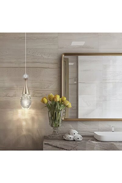 burenze Modern Luxury Jadore Tekli Avize Kristal Taşlı Sarkıt Led Avize Gold Sarı