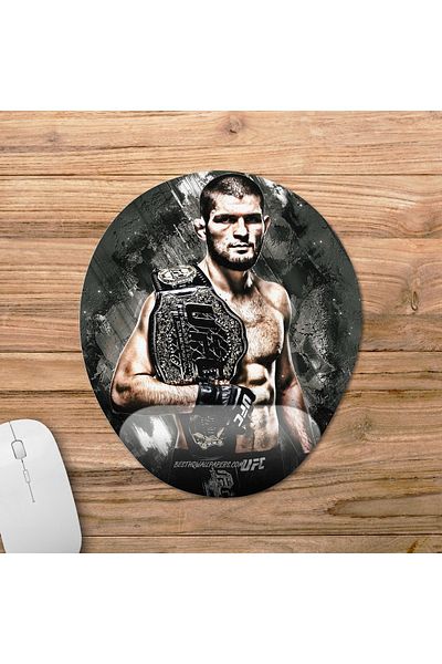 Pixxa موديل لوحة ماوس مع مسند للمعصم من Khabib Nurmagomedov - 2 بيضاوي
