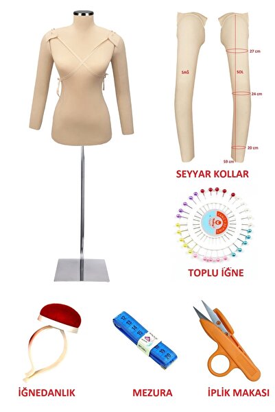 Manken İstanbul Dikiş Seti Seyyar Kollu 38 Beden Sünger Iğne Batabilen Terzi ...