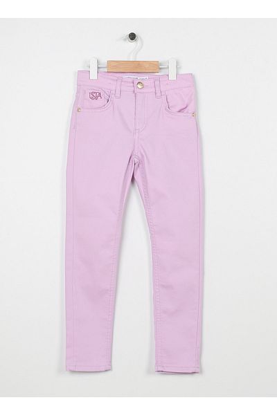 U.S. Polo Assn. Pink Girls' Pants - Regular Waist, Pipe Leg, Gleno23Y