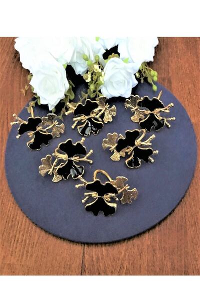 CAŞ DEKORASYON Double Small Butterfly Napkin Ring - 6 Pieces