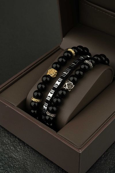 Jack Ferrero 3 Piece Men's Bracelet Set