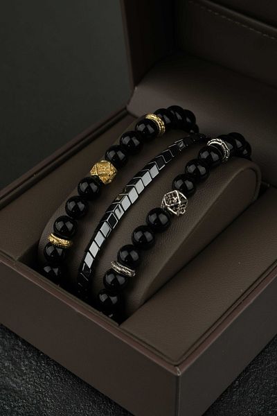 Jack Ferrero 3 Piece Men's Bracelet Set