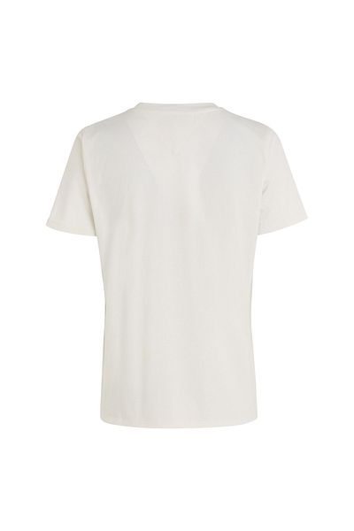 Tommy Hilfiger Béžové dámské tričko Crew Neck - Ww0ww37877ac0