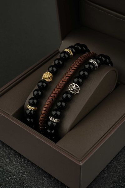 Jack Ferrero 3 Piece Men's Bracelet Set