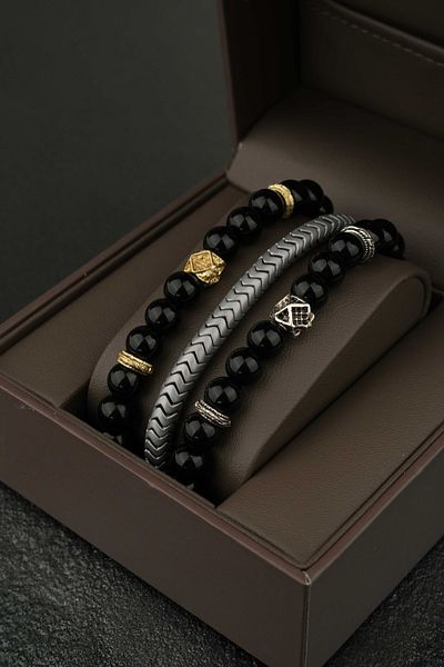 Jack Ferrero 3 Piece Men's Bracelet Set