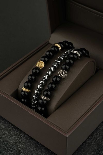 Jack Ferrero 3 Piece Men's Bracelet Set