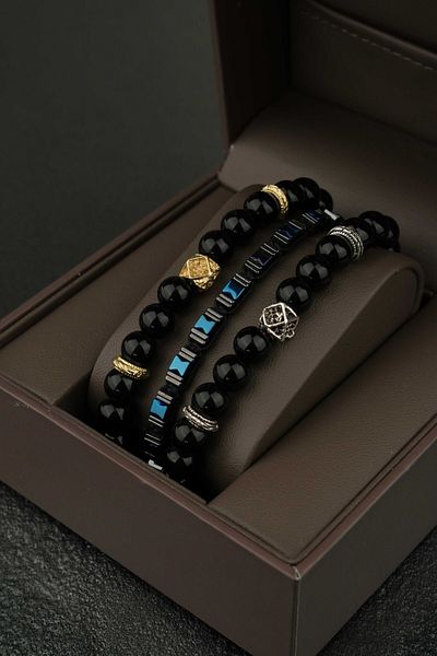 Jack Ferrero 3 Piece Men's Bracelet Set