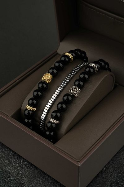 Jack Ferrero 3 Piece Men's Bracelet Set