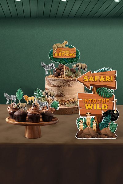 Hey Parti Σετ γιορτής γενεθλίων με θέμα το Safari – Tiny
