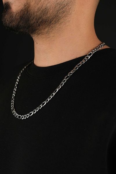 Jack Ferrero Men's Steel Invoice Necklace with No Color Fade Guaranteed