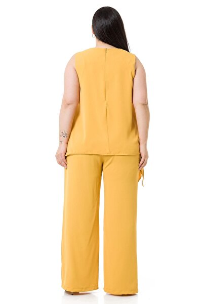 DISENTIS MODEST Nagy méretű blúz nadrág sárga szett