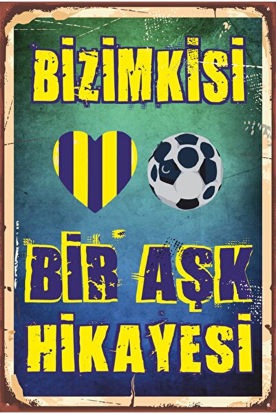 Hayat Poster Fanul echipei de fotbal galben bleumarin, poster retro din lemn