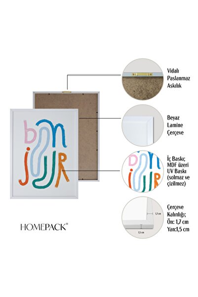 HOMEPACK Beyaz Çerçeveli 4'lü Tablo Seti D-014