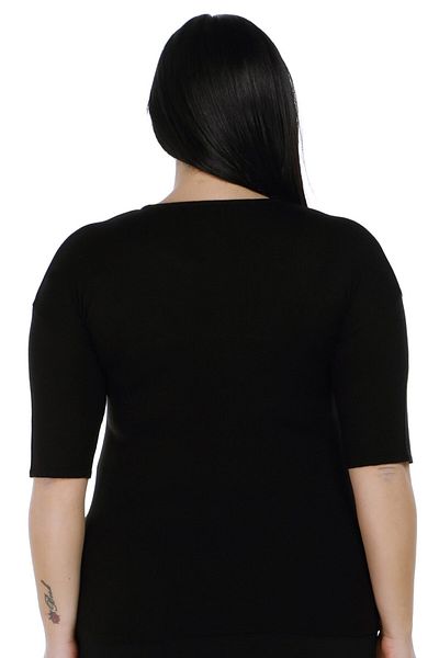 Solo Women's Crystal Stone Hand Knitted Knitwear Blouse