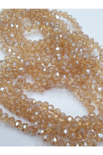 CRYSTALSHOP Mărgele de cristal aurii de 6mm (10 șiruri)