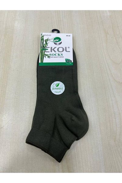 EKOL SOCK'S Мъжки бамбукови чорапи до глезена в цвят каки, ​​чифт от 6 броя
