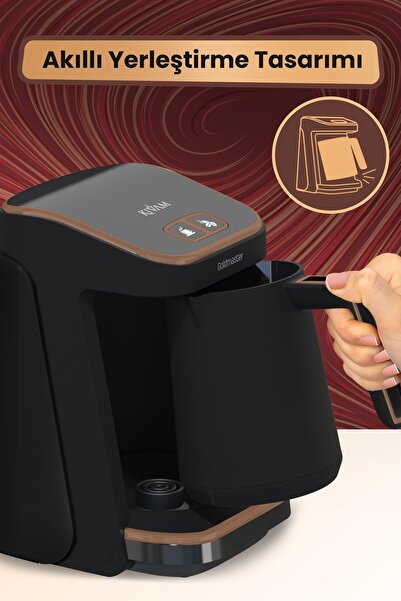GOLDMASTER Kıvam Siyah Kahve Geniş Hazneli Akıllı Yerleştirme Patentli Türk Kahve Makinesi