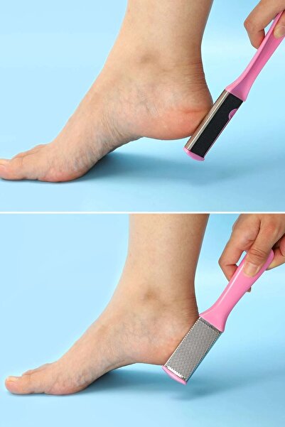 H&E LUXURY DESIGN Pembe Profesyonel Çift Taraflı Topuk Rendesi