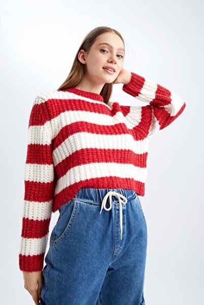 DeFacto Sweater - Red - Oversize