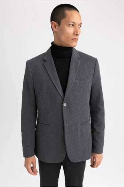 DeFacto Slim Fit Textured Blazer Jacket