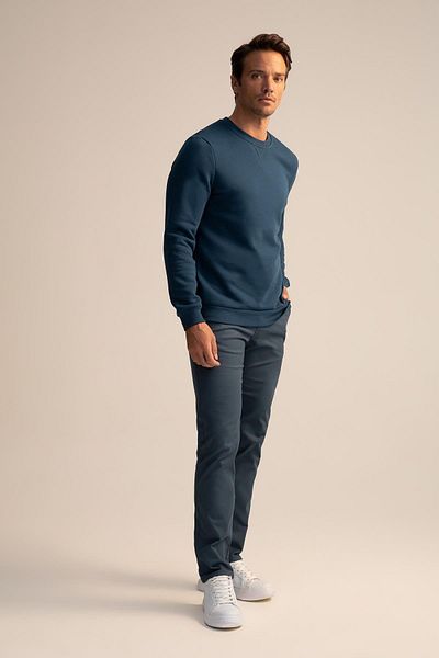 DeFacto Βαμβακερό φούτερ Regular Fit Crew Neck Basic