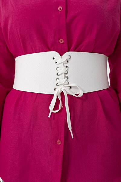 Fiori حزام نسائي مرن مع تفاصيل دانتيل، حزام معطف، حزام قميص، حزام فستان