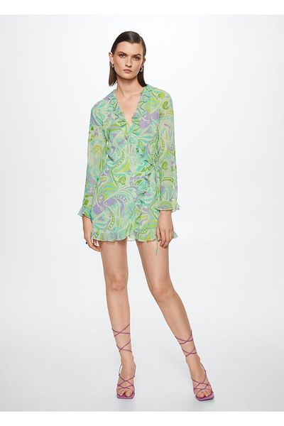 MANGO Woman Rochie cu modele cu volan