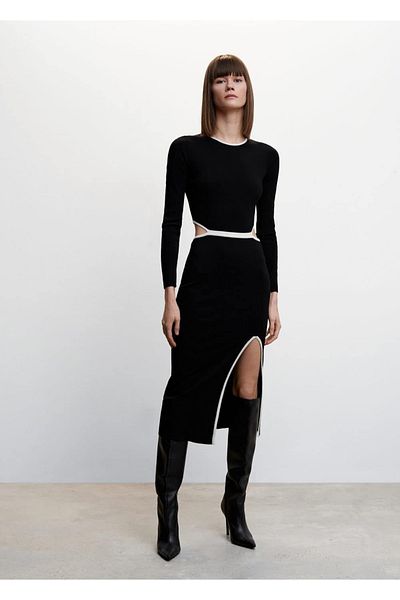 MANGO Woman Slit Knitwear Dress