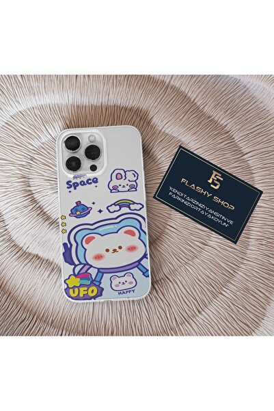 Cute Dessert Teddy Bear Transparent Case with Space Design for Samsung Galaxy A21s