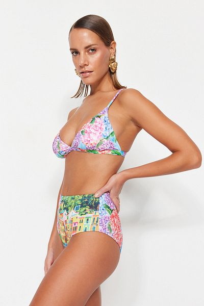 Trendyol Collection Parte de jos de bikini cu talie înaltă cu model peisaj TBESS21BA0422