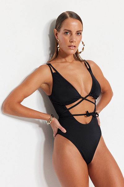 Trendyol Collection Badeanzug - Schwarz - Unifarben