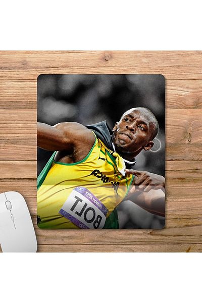 Pixxa موديل لوحة ماوس مع مسند للمعصم من Usain Bolt - 1