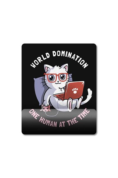 Pixxa World Domination - موديل لوحة ماوس لدعم المعصم للقطط - 1