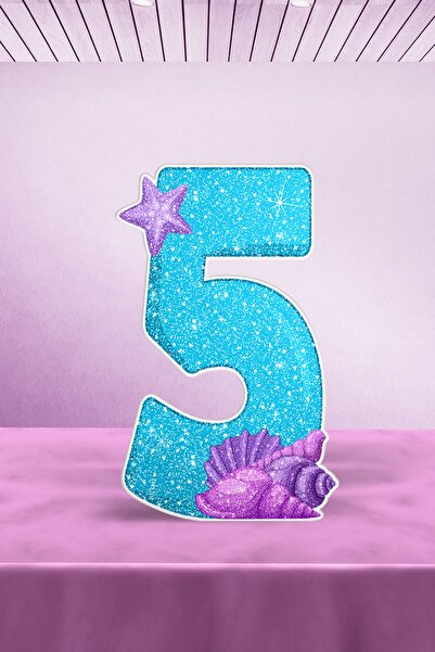Hey Parti زخرفة طاولة على شكل حورية البحر مكونة من 5 أرقام