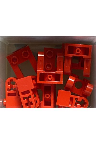LEGO Accessory Technic Brick 1 X 2 Red Axle Dual Liftarm Socket Brick 4 Pieces to Send
