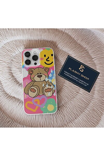 Flashy Shop Huawei Mate 20 Lite Uyumlu Sulu Boya Ayıcık Ve Kalp Çizim Tasarım...