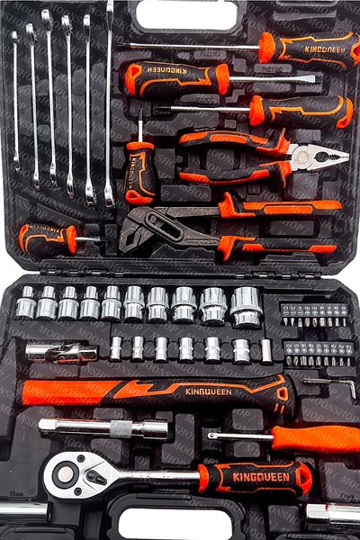 MOONSHOP 58 Piece Socket Wrench Set 1- 4 And 1- 2 Hand Tool Set