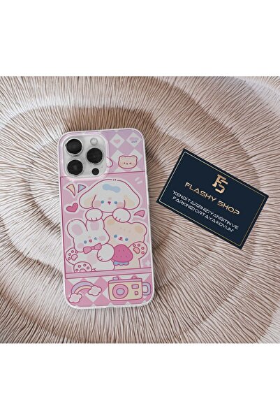 Flashy Shop Oppo Reno 4 Lite Uyumlu Tatlı Ayıcık Ve Köpek Tasarımlı Şeffaf Kılıf