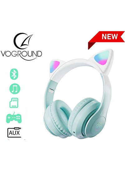 Voground Kedi Kulağı Detaylı Bluetooth Kablosuz Uyumlu Kulaklık Çocuk Oyuncu ...