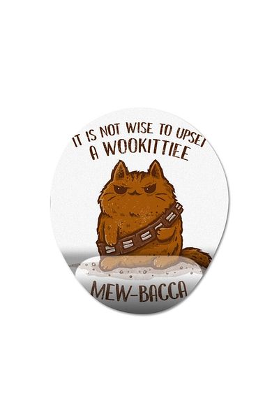 Pixxa Mew-bacca - Star Wars - Cat Chewbacca Wrist Supported Mousepad Model - 1 Oval