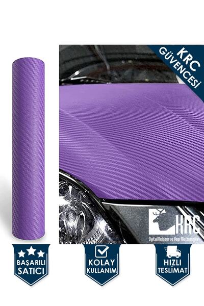 KRCDİJİTAL 3d Karbon Hava Kanallı Araç Kaplama Folyosu 152cmx20cm Kendinden Y...
