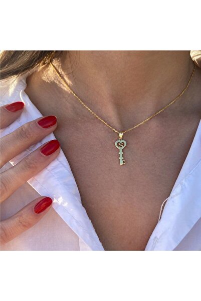N!da Jewelry 925 Ayar Gümüş Harf Anahtar Kolye