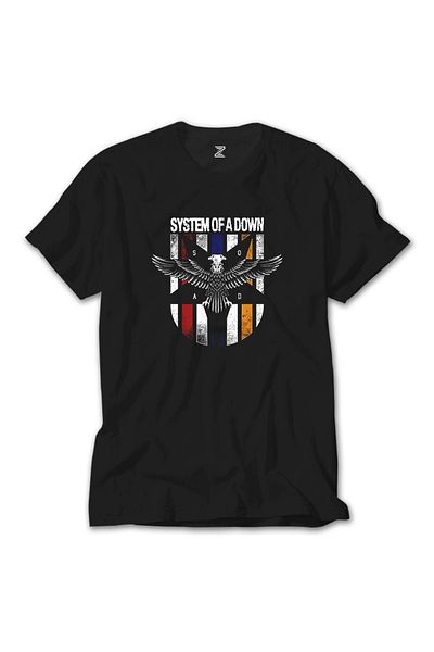 Z zepplin Μαύρο T-Shirt System Of A Down Eagle Colors